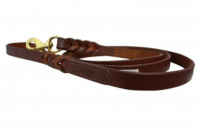 Angel Braided Brown Leather Leash Dashing Dawgs