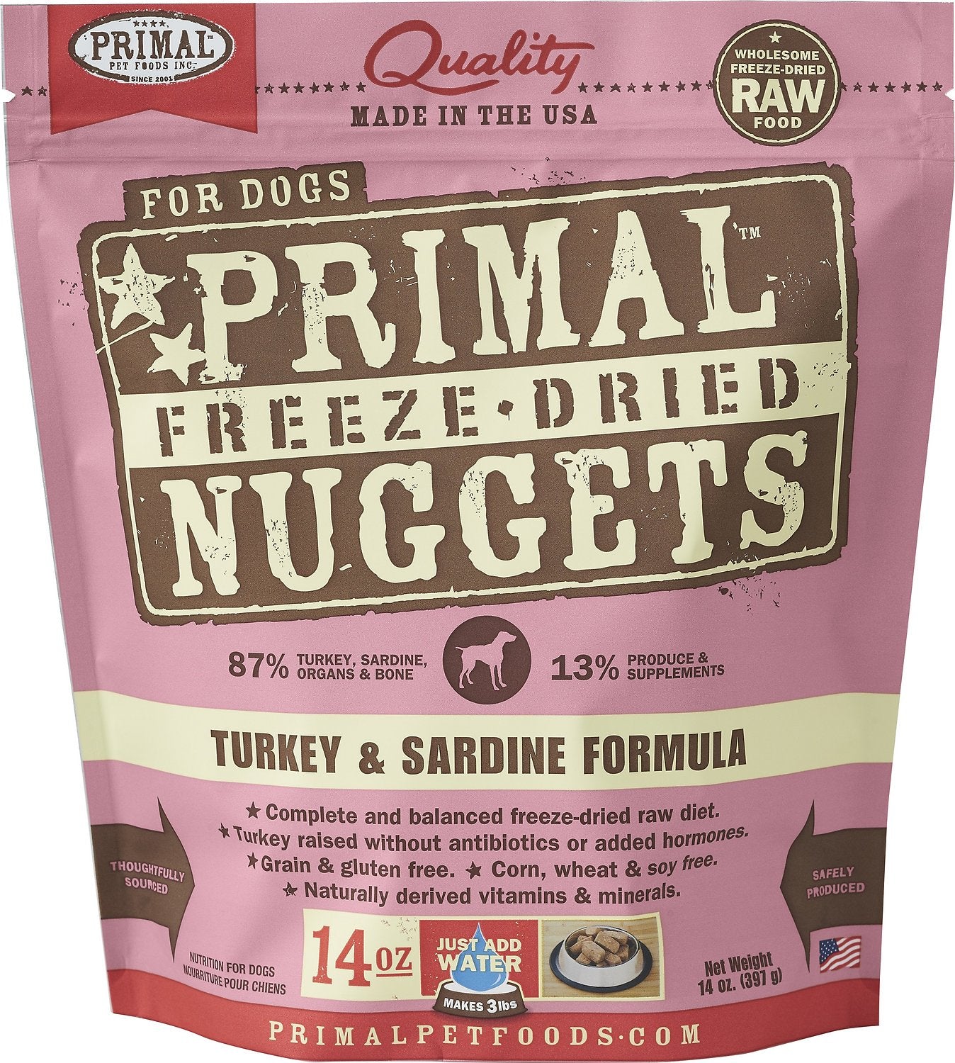 Primal - Freeze Dried Nuggets (Turkey & Sardine) - Dashing Dawgs Grooming and Boutique 