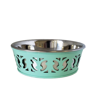 Eco-friendly Stainless Steel Farmhouse Dog Bowl - Mint Green