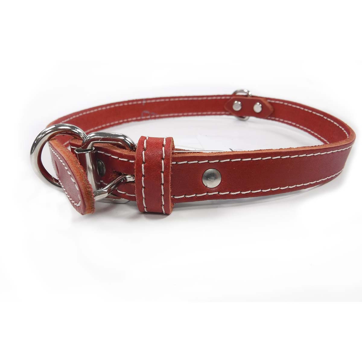 Arizona - Leather Collar (Red) - Dashing Dawgs Grooming and Boutique 